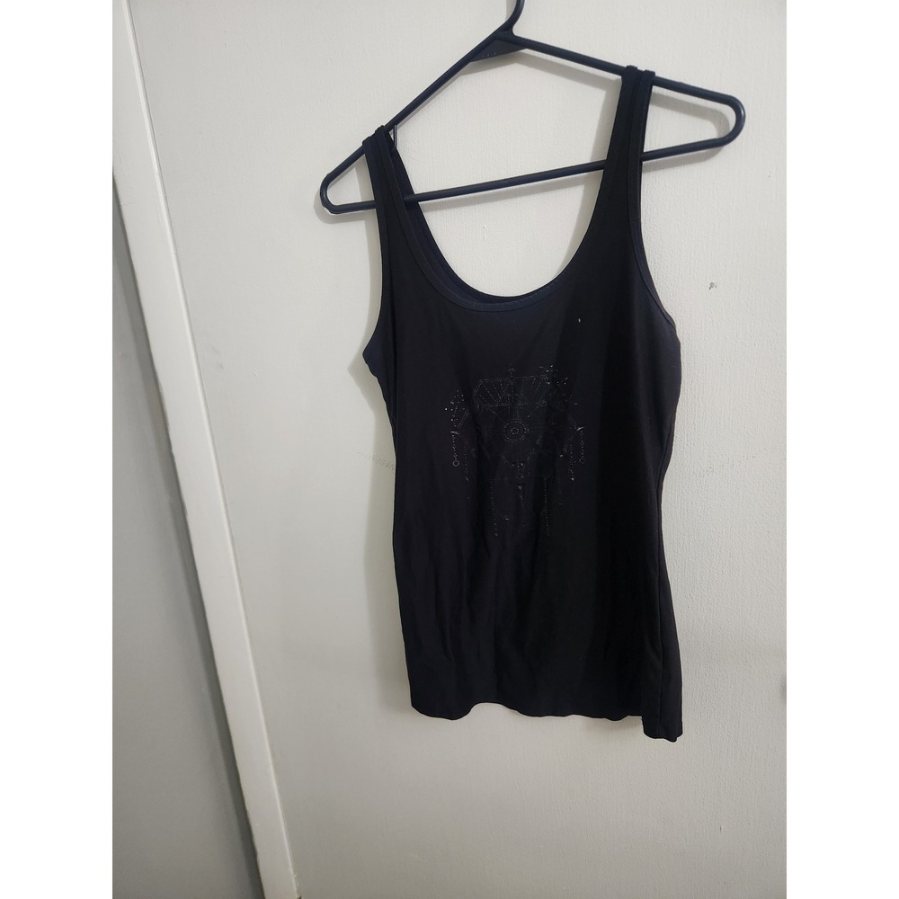 No Boundaries Black Celestial Geometric Graphic Tank Top Womens Large 11-13
